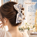 SWEBIORN™ Arquette Textile Bow Claw Clip – Espresso Fabric Hair Clip, Large Bow-Inspired Updo & Half-Up Hair Accessory